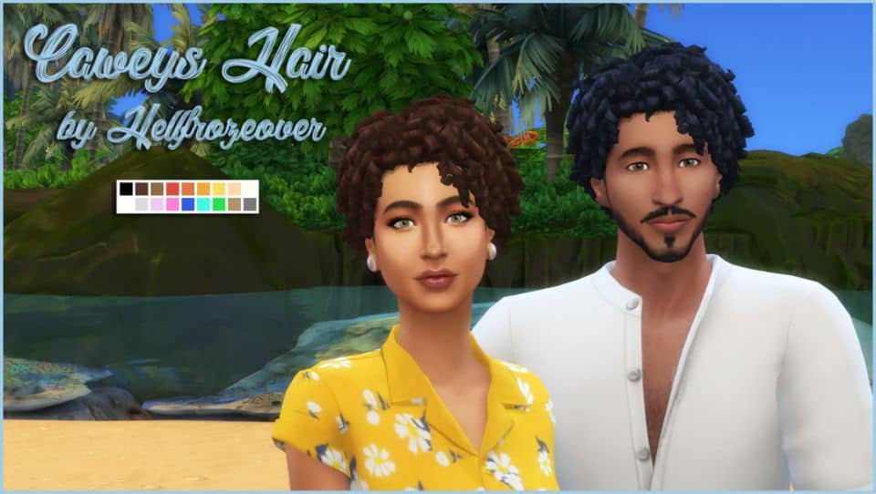 Unisex Sims 4 Short Curly Hair