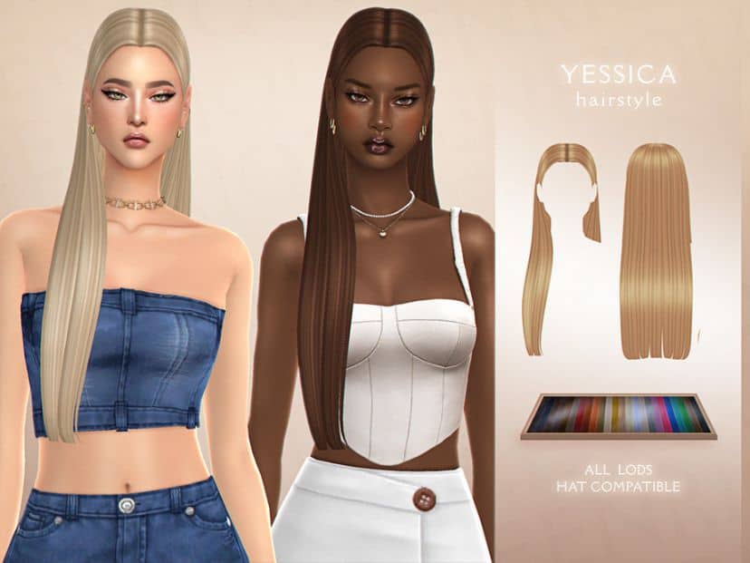 Yessica Center Part Long Hairstyle